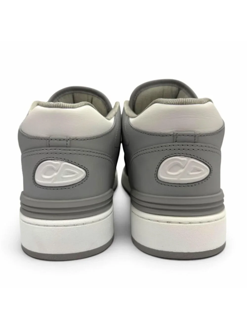 Dior Homme Leather Oblique High Top Sneakers Gray White